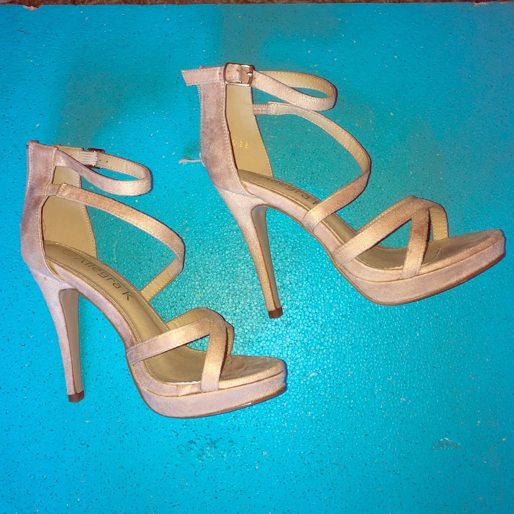 Strappy heel beige nude tan brand new